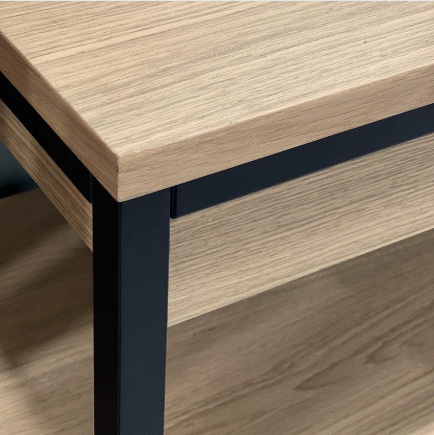 Meuble simple vasque, 1t l.90 x H.87.5 x P.48 cm, placage chêne, kasou