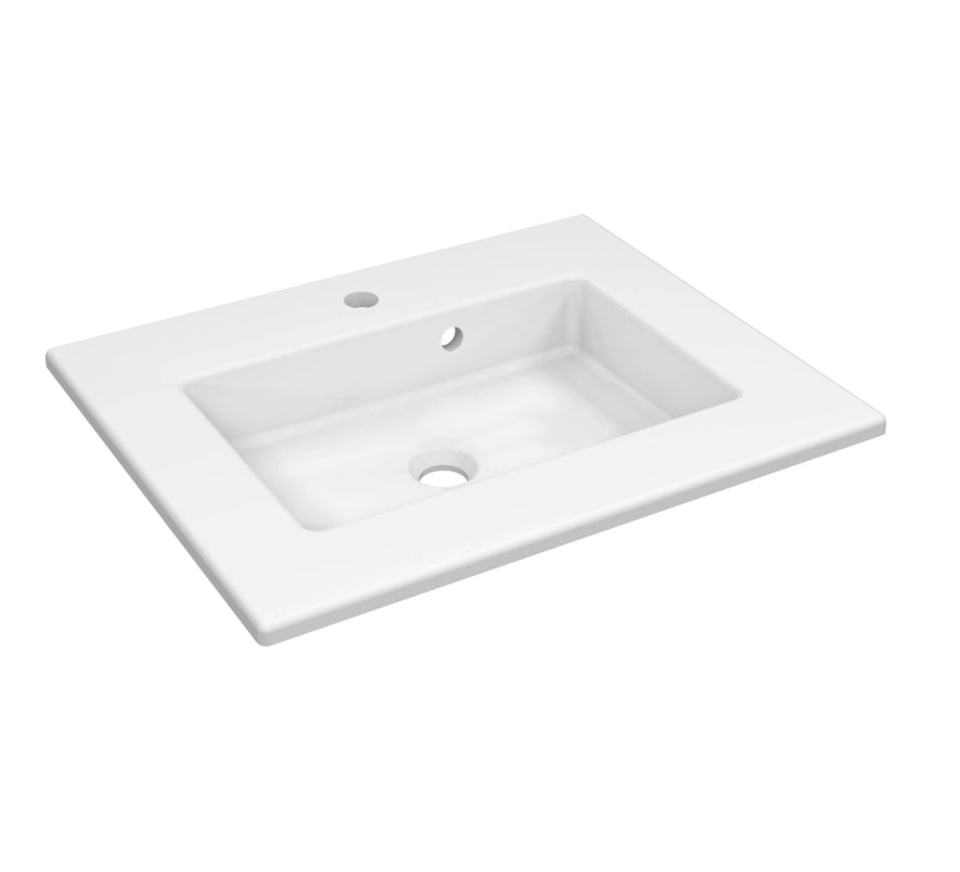 Meuble simple vasque, 1t l.60 x H.87.5 x P.48 cm, placage chêne