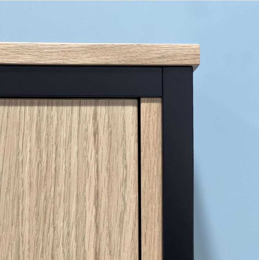 Meuble simple vasque, 1t l.60 x H.87.5 x P.48 cm, placage chêne