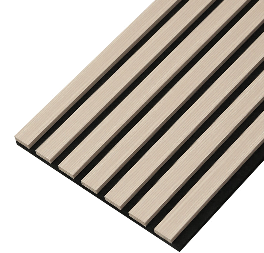 Panneau tasseaux finition chêne clair fond noir, 260X30cm