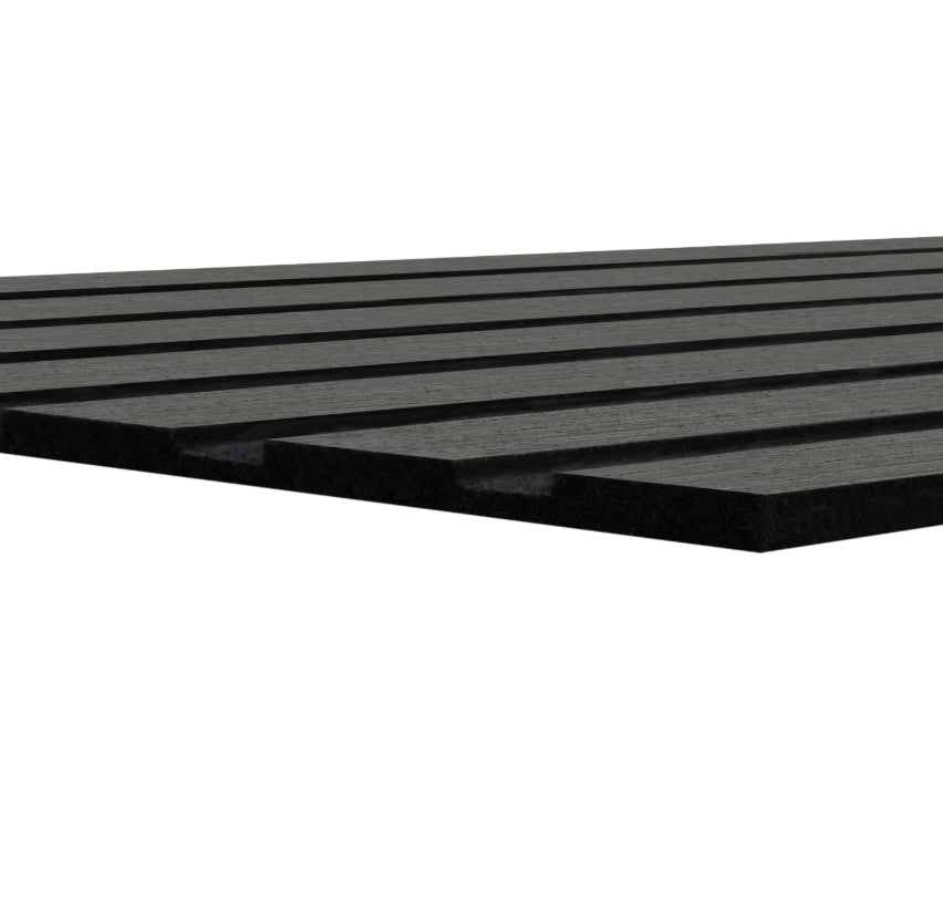panneaux tasseaux finition chêne fond noir, 260X30cm