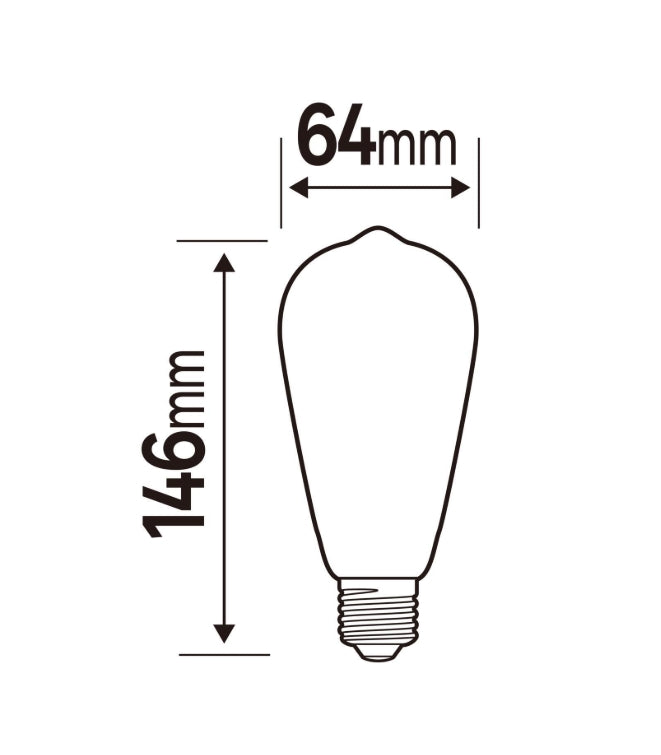 Ampoule LED design à filament, culot E27, 500Lm = 45W, lumière ambiante réglable (blanc chaud à blanc froid), parfaite pour ambiance moderne, marque LEXMAN