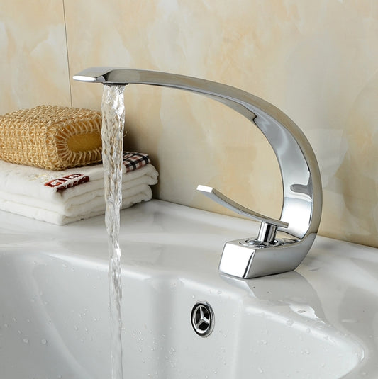 Robinet de lavabo cascade - Mitigeur en laiton chromé pour salle de bain