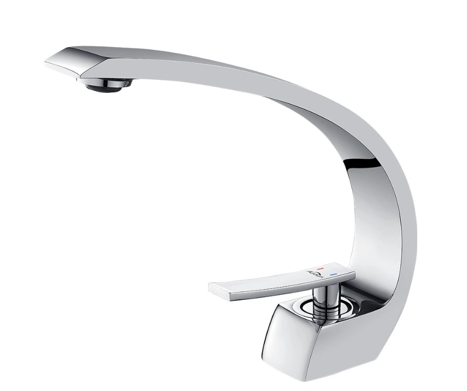 Robinet de lavabo cascade - Mitigeur en laiton chromé pour salle de bain