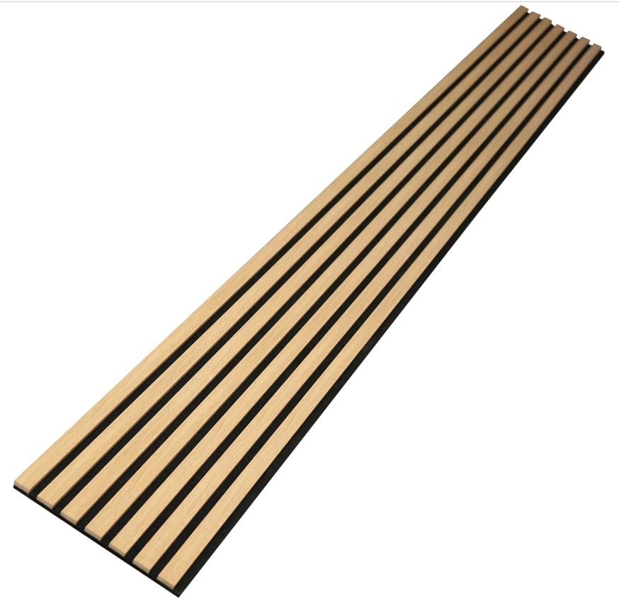 Panneau à tasseaux, finition chêne naturel avec fond noir - VARITENS - Dimensions : 260 x 30 cm