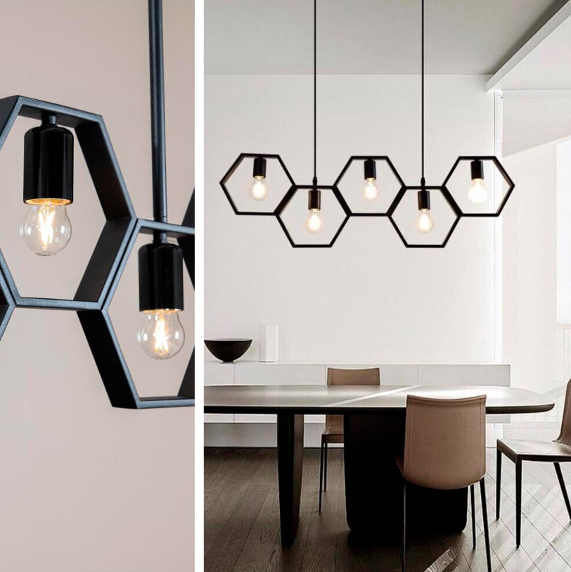 lampe de plafond à suspension design triangulaire LED E27, style moderne et épuré, idéale pour salon ou bureau, 230V.