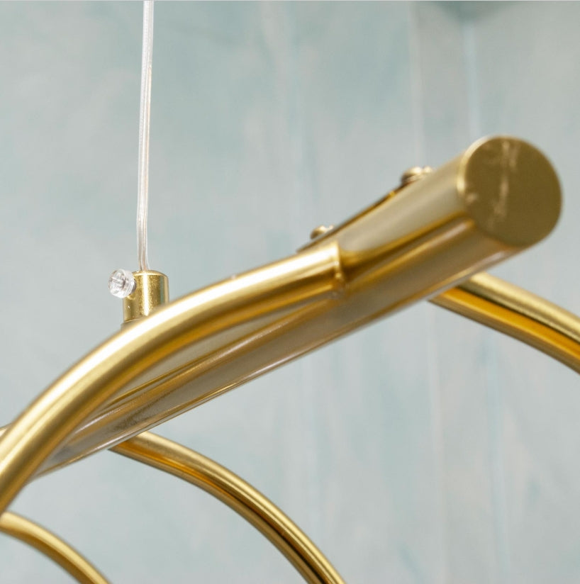 Lustre Suspension LED Moderne 8 Lampes – Design Bronze Doré avec Globes en Verre, Éclairage Élégant pour Salon, Cuisine et Restaurant – 230V