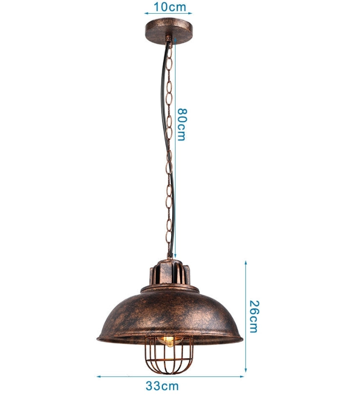Lot de 2 Suspensions Industrielles 33 cm – Luminaire E27 Rétro avec Câble Réglable pour Salle à Manger, Salon, Restaurant, Café et Bar – Finition Rouille